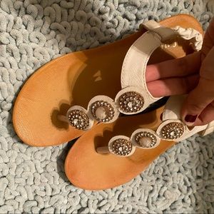 White gemstone Sandals